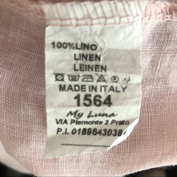 My Luna Italian Pale Pink Linen Sleeveless Dress XL - Picture 6 of 6